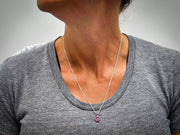 pawprint pendant with cremation ash worn